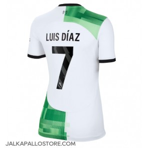 Liverpool Luis Diaz #7 Vieraspaita Naisten 2023-24 Lyhythihainen